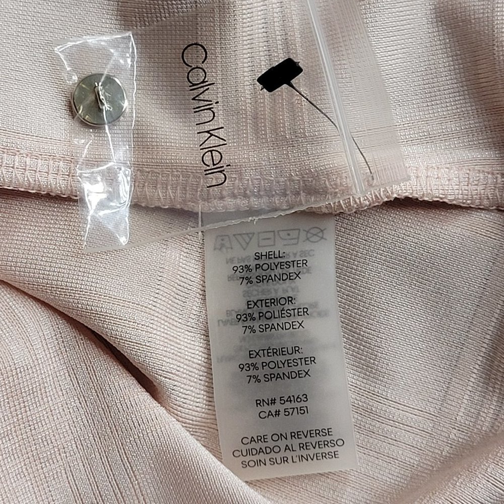 Calvin‎ Klein Womens Top SZ Small Blouse Sleeveless Pleated Neutral Blush - Picture 12 of 13